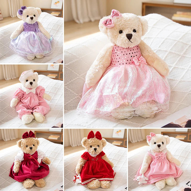 1pc 40cm Lovely Teddy Bear Wearing Skirt Plush Toys Stuffed Dolls Toy Kids Baby Girls Children Girl Birthday Christmas Present