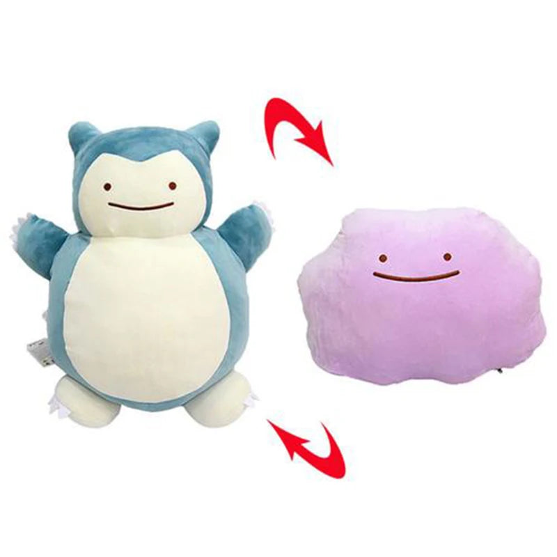 Pokemon Double Sided Ditto Flip Reversible Plush Toy Cartoon Image Expression Eevee Lapras Snorlax Gengar Stuffed Doll Gift