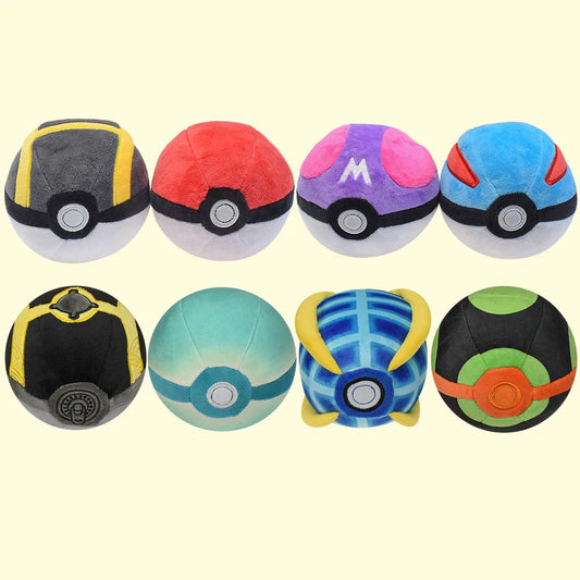 Pokeball Plush Master Ball Poke Ball Great Ball Beast Ball Dusk Ball Hisuian Ultra Ball Toys for Children Kids Christmas Gift