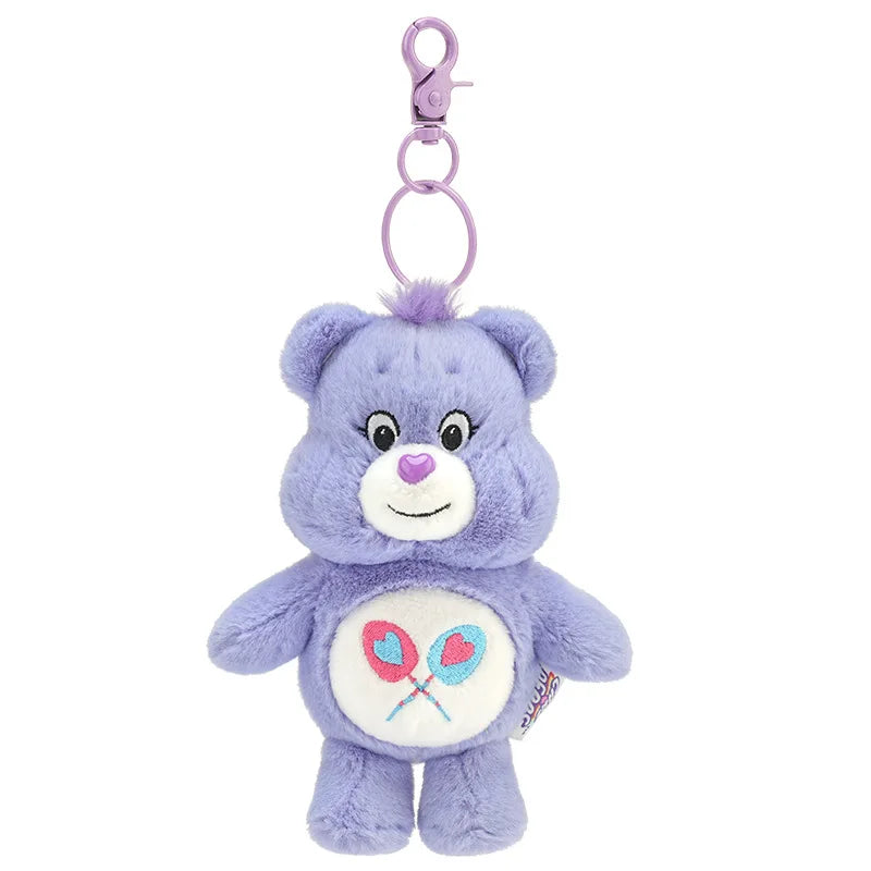 Sanrio Plush Kawaii Carebears Rainbown Bear Plush Anime Hobby Toy Keychain Bag Pendant with Sound Dolls Christmas Birthday Gifts