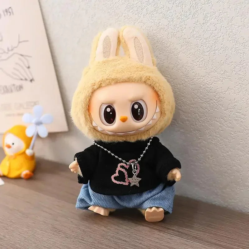 17cm Mini Plush Doll'S Clothes Outfit Accessories For Korea Kpop Exo Labubu Idol V1 V2 casual suit hat shoes Clothing Gift