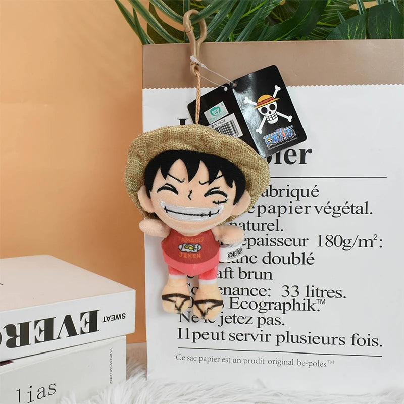 12cm Anime One Piece Original Plush Pendant Doll Luffy Toy Tony Chopper Laboon Sabo Keychain Soft Stuffed Backpack Ornaments Toy