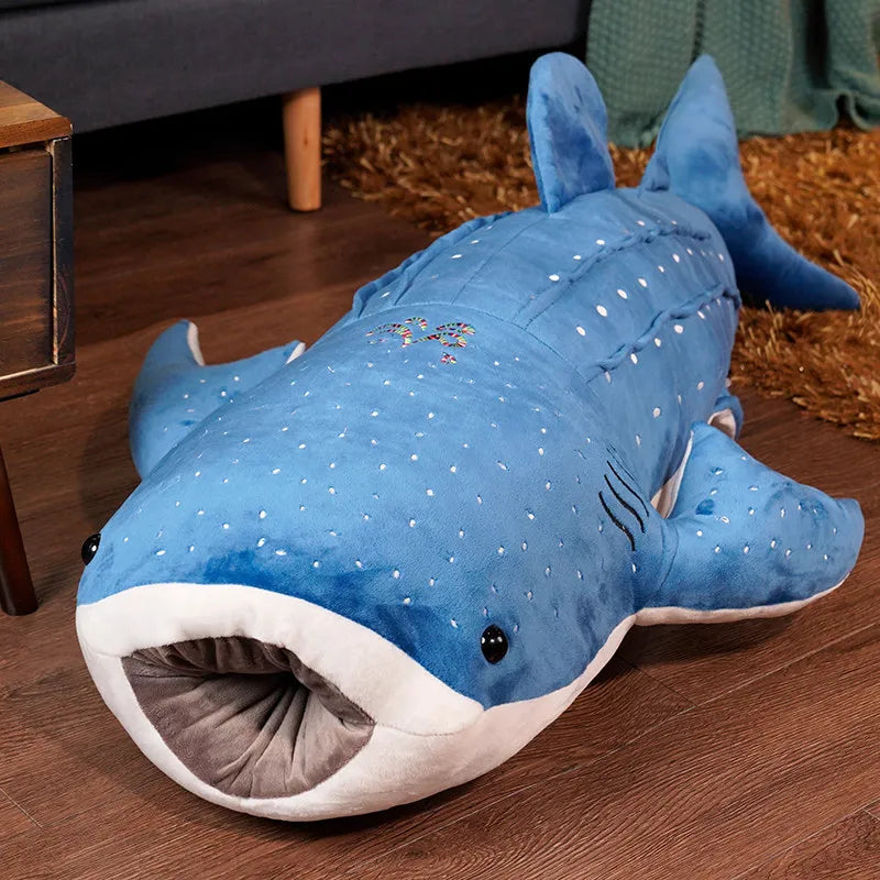 New 55-125CM New Giant Plush Toys Marine Animal Blue Whale Pillow Stuffed Doll Soft Cartoon Animal Cushion Kids Birthday Gift