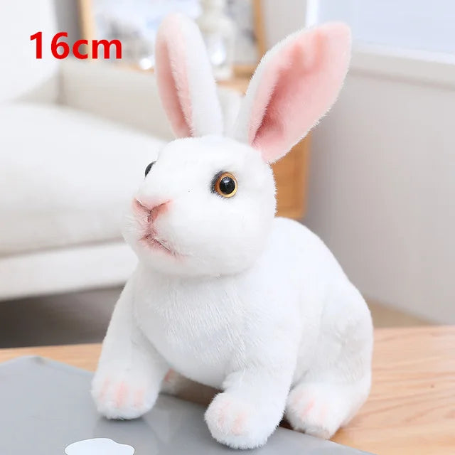 Simulation Kawaii Long Ears Realistic Rabbit Plush Toy Lifelike Animal Stuffed Doll Toys for Birthday Gift Room Decor