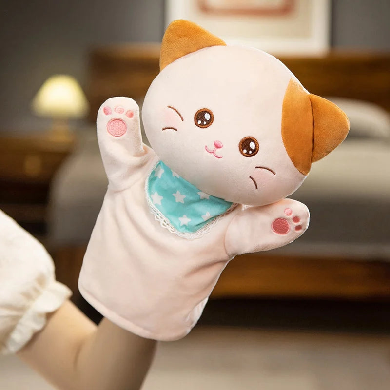 Stuffed Plush Animals Toys Hand Finger Story Puppet Kawaii Dolls Educational Toys Cat Deer Panda Shiba Inu Birthday Gift