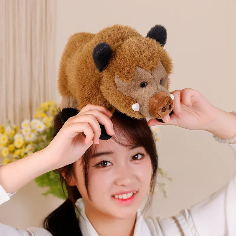 25/30cm Simulation Wild Boar Plush Toy Eurasian Wild Boar Doll Cute Mountain Pig Doll Lovely Stuffed Doll Kawaii Toy Gifts