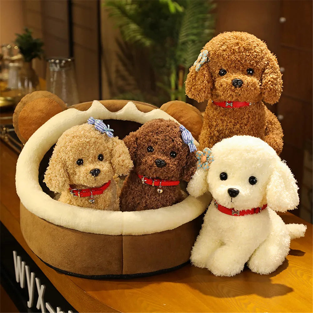 22/28cm Creative Realistic Dog Lucky Simulation Dog Poodle Plush Toys Handmade Realistic Figure Toy Plush Stuffed Animals