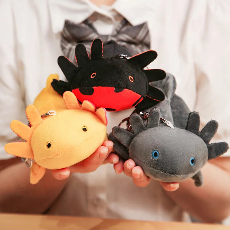 23CM Cartoon Salamander Plush Pendant Doll Kawaii Ambystoma mexicanum Axolotl Animal Stuffed Soft Toys Bag Keychain Decor