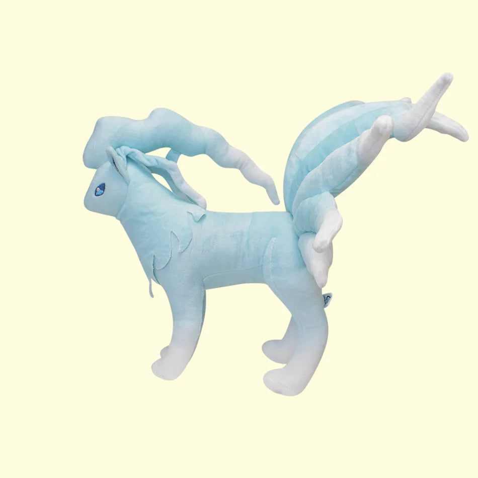 Pokemon 25cm Standing Ice Nine Tailed Plush Doll White Fox Nine Tailed Fox Doll Children's Plush Doll Festival Gift