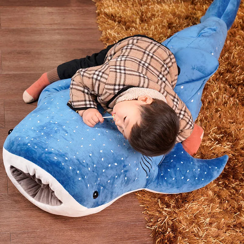 New 55-125CM New Giant Plush Toys Marine Animal Blue Whale Pillow Stuffed Doll Soft Cartoon Animal Cushion Kids Birthday Gift