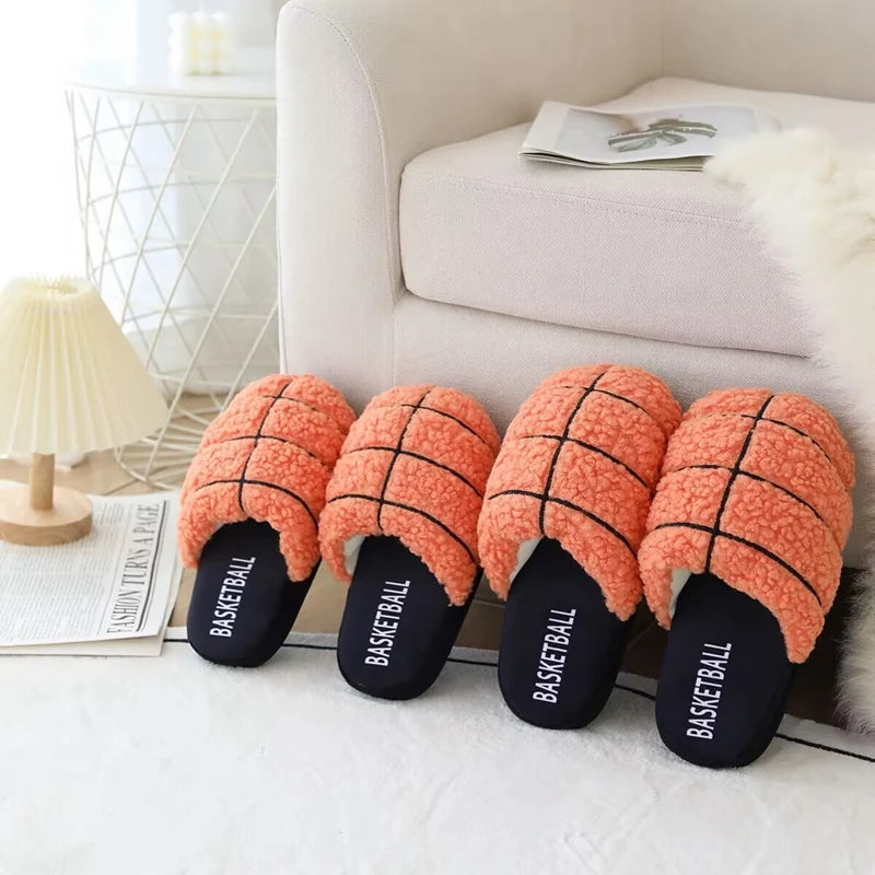 Funny Plush PE Balls Shoes Stuffed Fluffy Football&Basketball&Tennis Slipper Kids Adult Indoor Shoes Nice Present