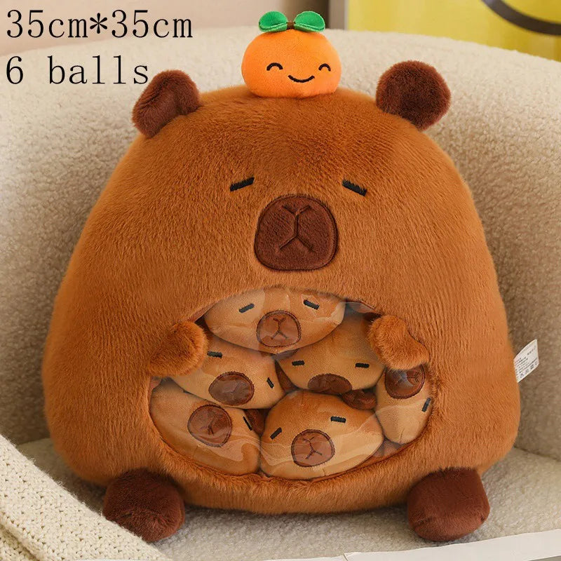 New Plush Pudding Bag Candy Bag Mini Balls Panda Koala Capybara Yellow Bear Dolls Animals Plush Pillow Birthday Gift for Kids