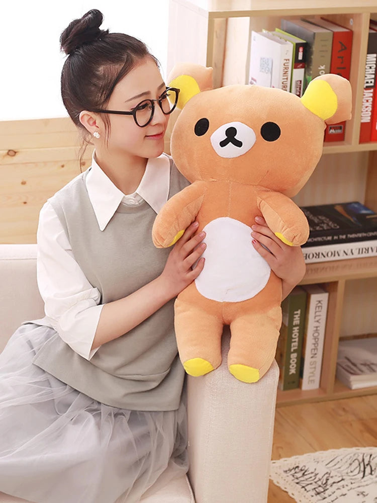 Kawaii Rilakkuma Plush Toy Animals Soft White Brown Bear Rilakkuma Stuffed Doll Pillow Room Decorations Present Kid Gifts