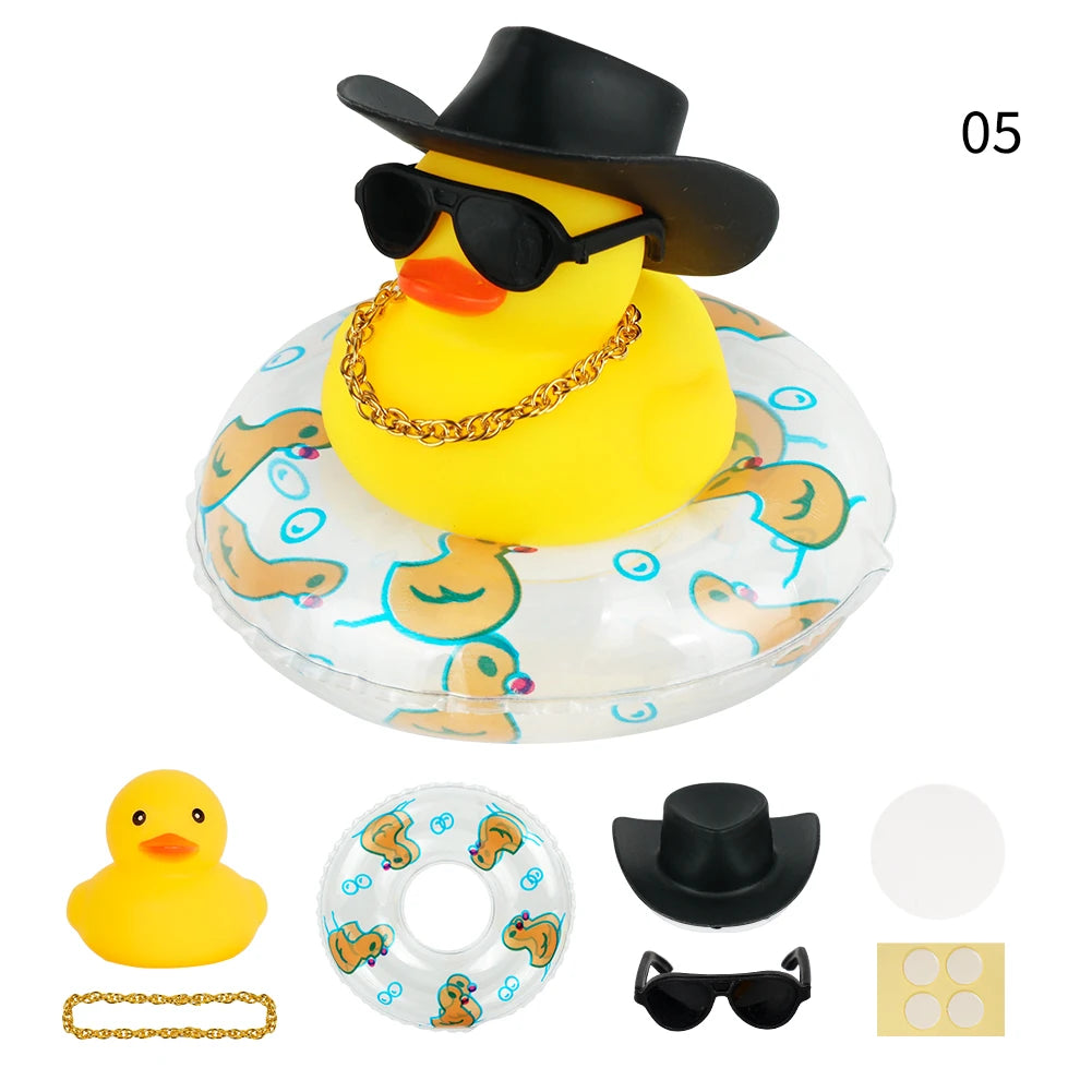 Summer Swimming Ring Yellow Rubber Duck Cute Cowboy Hat Duckies Children's Pool Duck Toys