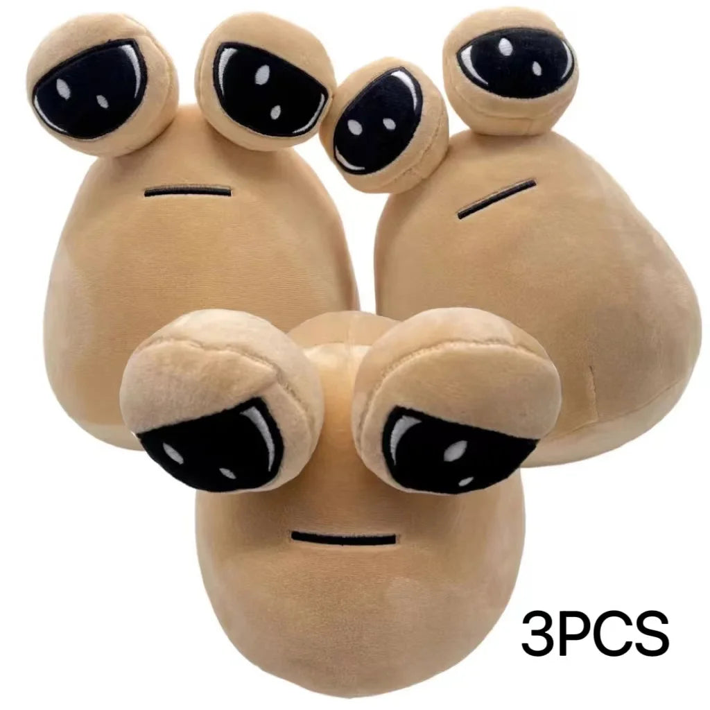 New My Pet Alien1/7 Pou Plush Cute Peripheral Triangle Square Brown Smiley Face Cute Doll For Children Birthday Gifts Christmas