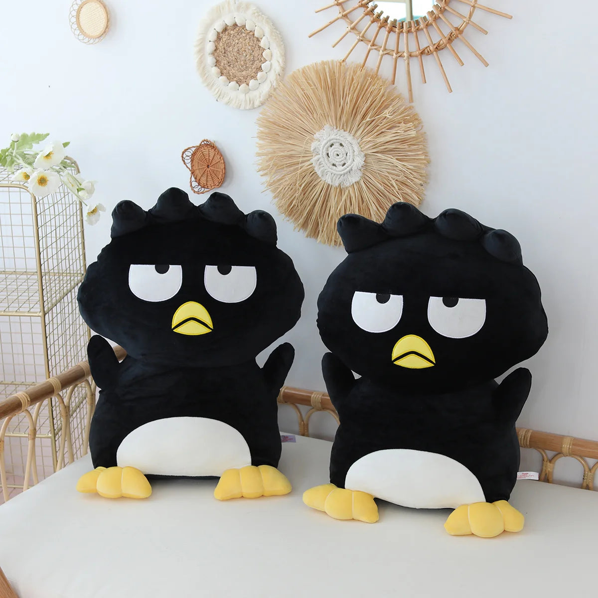 Cute Bad Badtz Maru Plush Toy Anime Black Penguin Plushies Hug Pillow Japanese Style Doll Sofa Decorative Pillow Xmas Gifts Girl