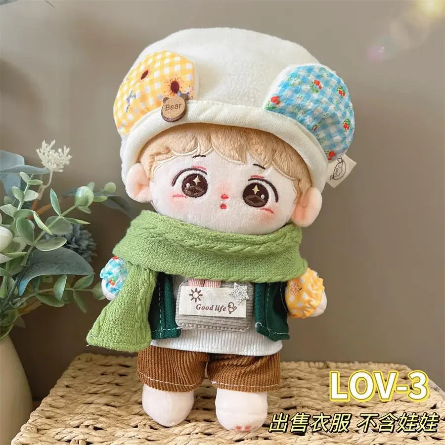 For Baby Three/20cm Rompers Cartoon Doll Replacement Outfit cotton doll baby clothes strap skirt no doll