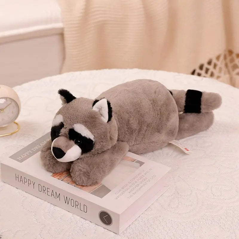 45cm-65cm Lazy Style Raccoon Fox Crocodile Sloth Plush Toy Soft Stuffed Cartoon Animal Sofa Pillow Cushion Doll Home Decor