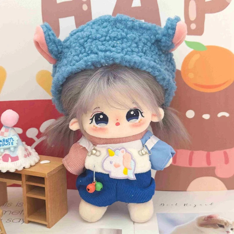 20cm Cute Plush Cotton Idol Doll With Clothes Stuffed Super Star Figure Dolls No Attribute Fat Body Doll Can Change Clothes Gift