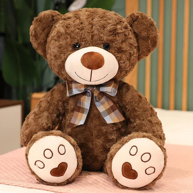 35CM Cute Colorful Bow Tie Bear Doll Plush Toy Hug Bear Doll Children Birthday Gift Pillow bear Home Living Room Bedroom