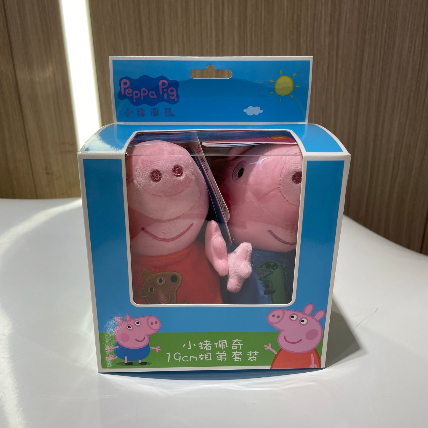 2pcs/set Genuine Peppa Pig kids Plush Toys peppa with Teddy bear George with Dinosaur Soft Stuffed Dolls Kids Toys original box