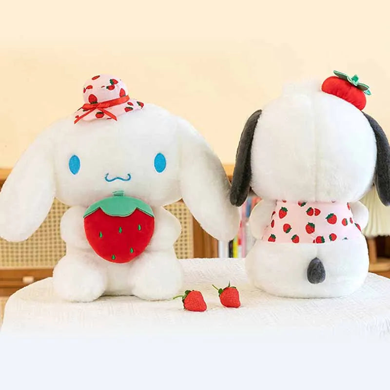 25cm Cute Melody Doll Sanrio Fresh Strawberry Cinnamoroll Dog Series Pochacco Plush Toys Dolls Pillow Gifts for Kids