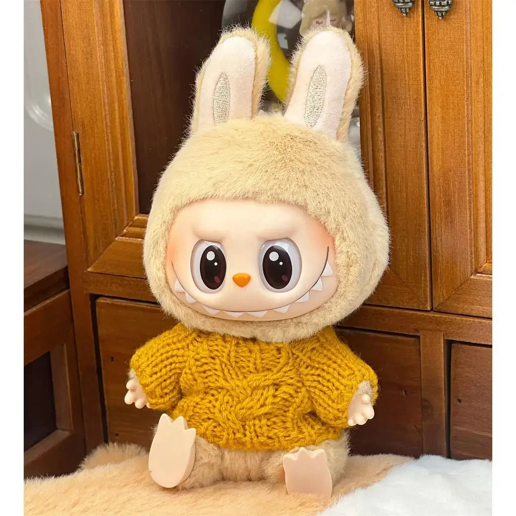 For 17CM Labubu v1/v2 baby clothes cute top winter sweater Match Hoodies Dolls Accessories Cute Decoration for labubu decoration