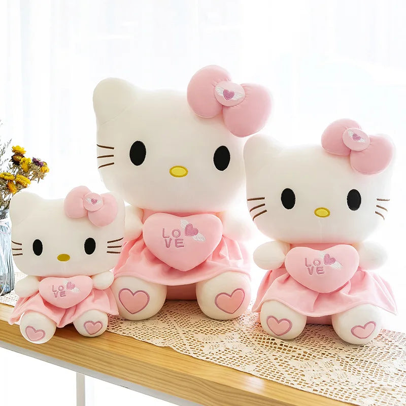 Sanrio Hello Kitty Pink Plush Stuffed Toys Anime Cartoon Plushie Doll Soft Stuffed Pillow Toys For Children Birthday Xmas Gifts