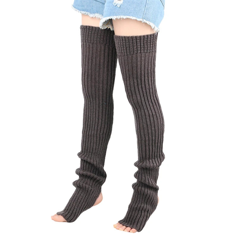 Japanese Vertical Stripe Plush Stockings Autumn Winter Cute Tights Kawaii Lamb Fur Wool Ball Calf Socks Lolita Knee High Socks