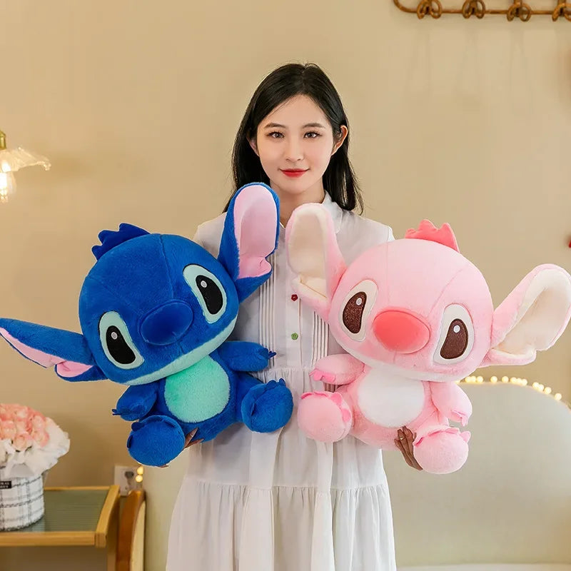 Cute Stitch Dolls Cartoon Anime Disney Plush Toys Stitch Pink Blue Plush Dolls Funny Grippers 9 Inch Event Girls Birthday Gifts