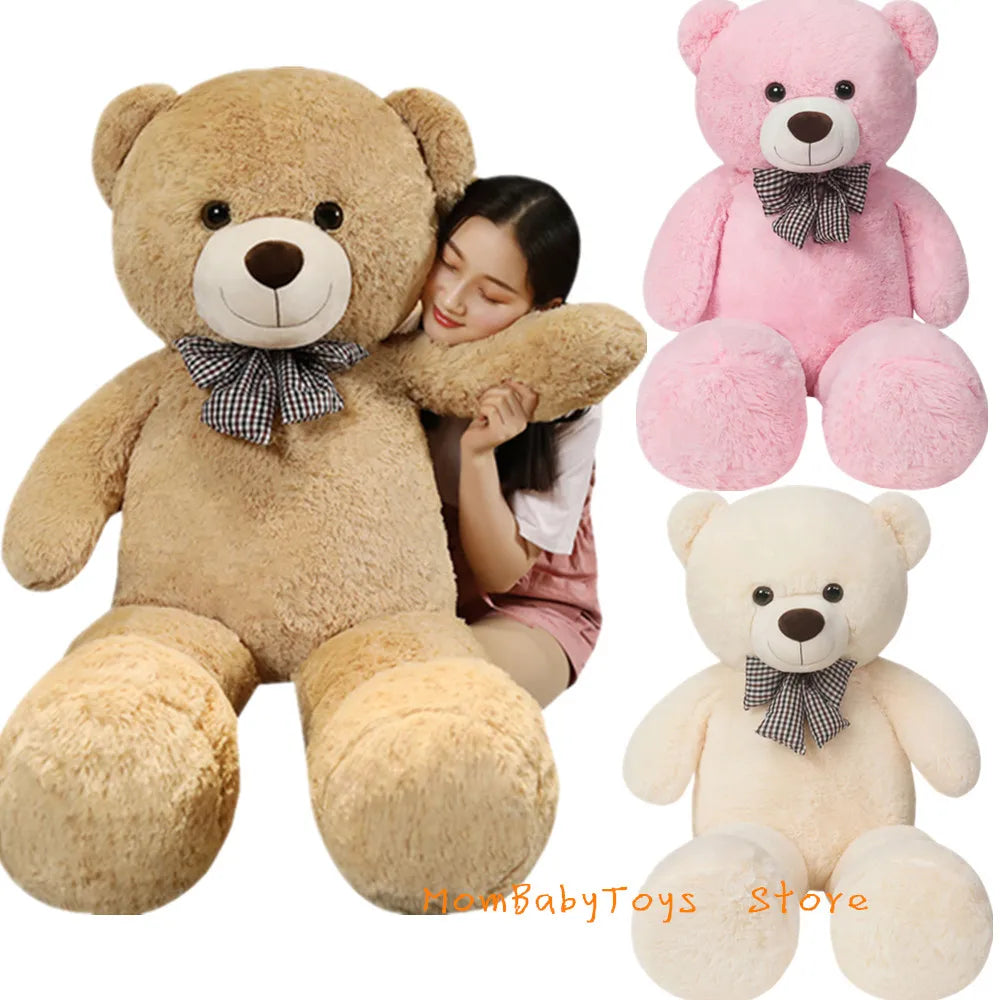 Giant 105cm Soft Teddy Bear Plush Toys White&Pink&Brown Bear Super Big Hugging Pillow Animal Cushion Children Birthday Gift