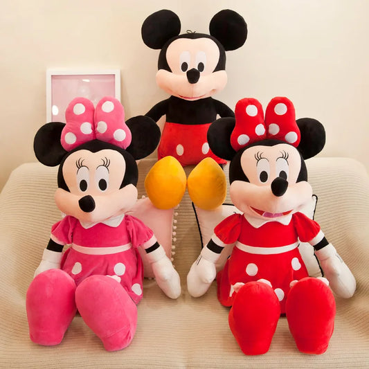 35-80cm Disney Mickey Mouse Plush Toys Kawaii Anime Mickey Minnie Stuffed Plush Models Dolls Toy Kids Birthday Christmas Gift