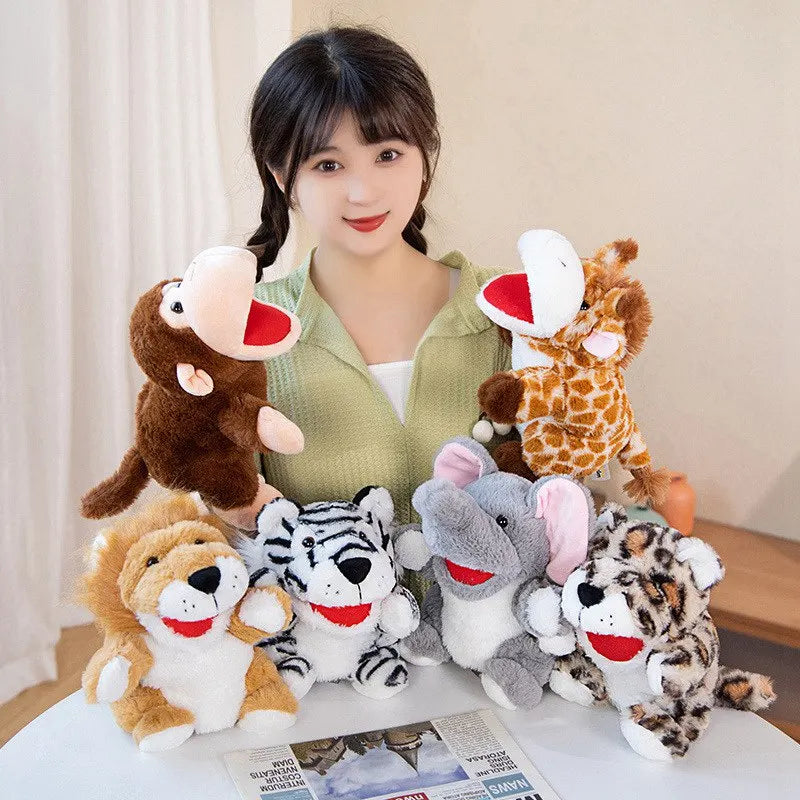 Stuffed Plush Animals Toys Hand Finger Story Puppet Kawaii Dolls Educational Baby Toys Duck Lamb Cow Dog Horse Children Gift