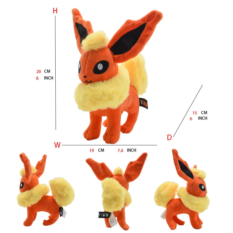 Flareon Peluche Pokemon Plush Toys Cartoon Cute Dolls Kawaii Stuffed Dolls Birthday Christmas Gift For Kids Friends Collection