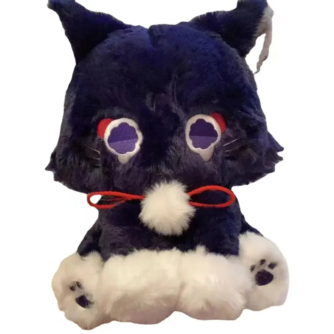 Genshin Impact Plush Toys Balladeer Black Cat Plush Anime Game Scaramouche Doll Toys Soft Stuffed for Christmas Gifts