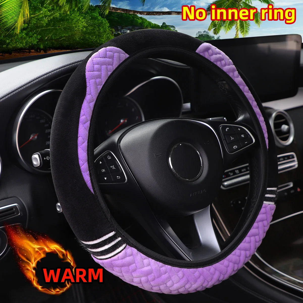 Hand Warm Plush Bear Cartoon Cat Car without Inner Ring Steering Wheel Cover Automotive Supplies 14.5-15INCH