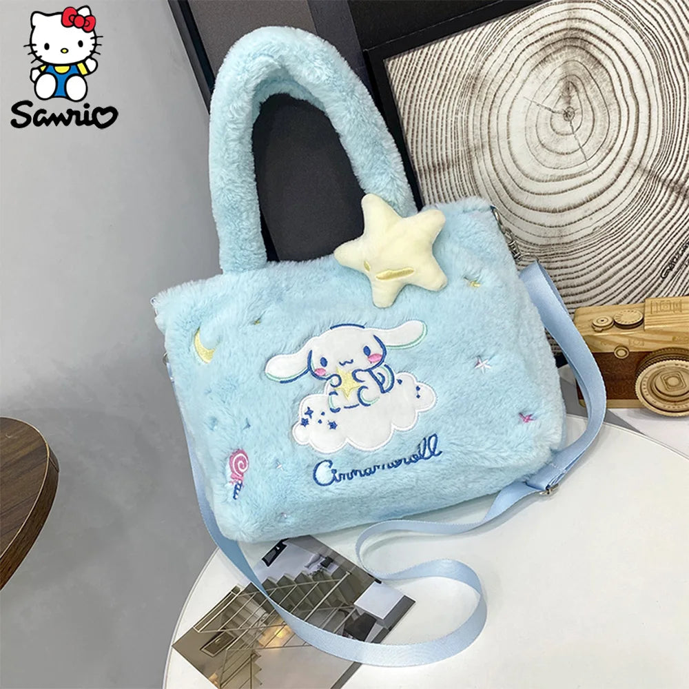 Sanrio Kawaii Plush Bag - Cinnamoroll Crossbody Kuromi Shoulder Y2K Hello Kitty Handbag