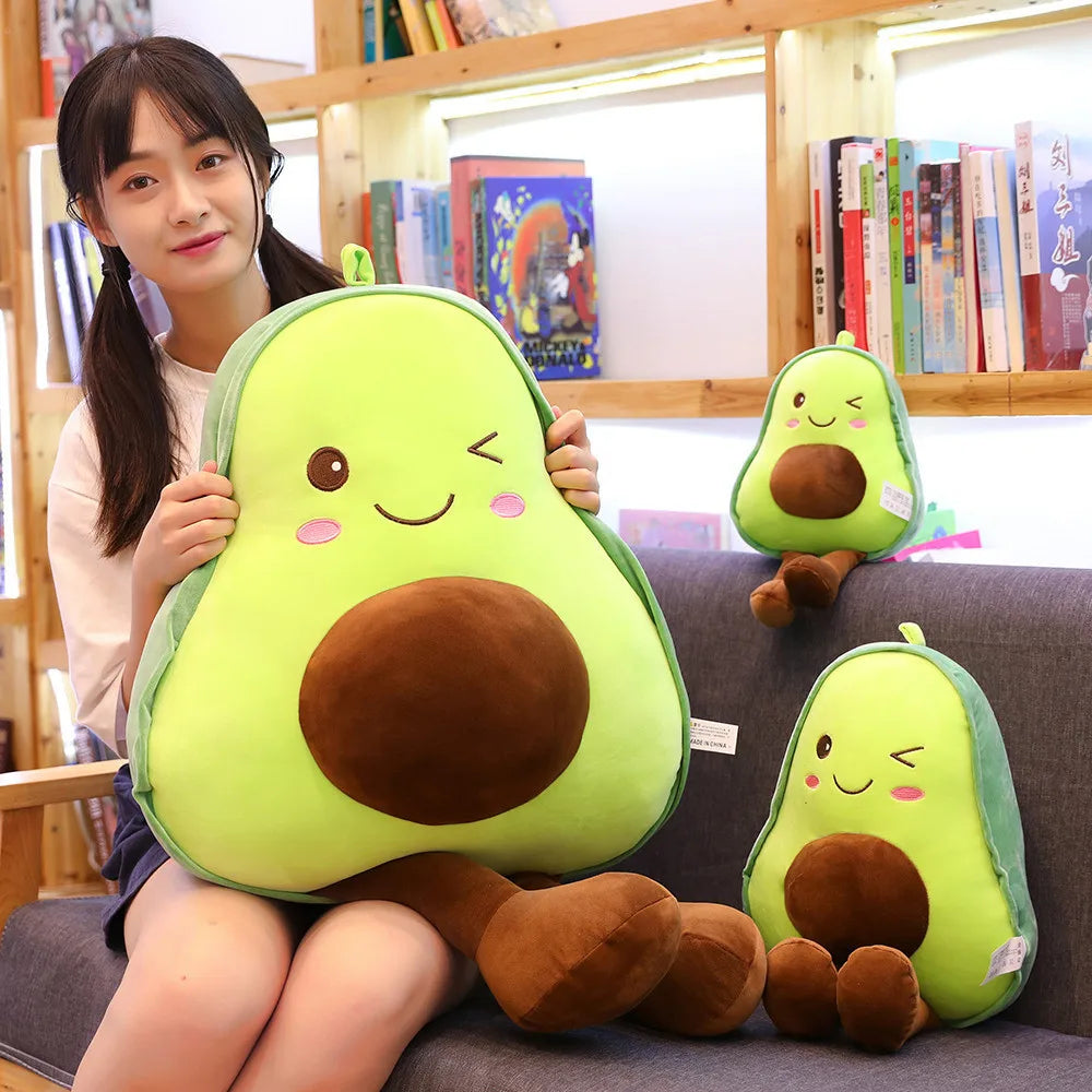 New Cute Avocado Plush Toy Doll Children's Sleeping Pillow Large Doll Holiday Gift Kawaii Creative Fruit Rag Doll Cushion