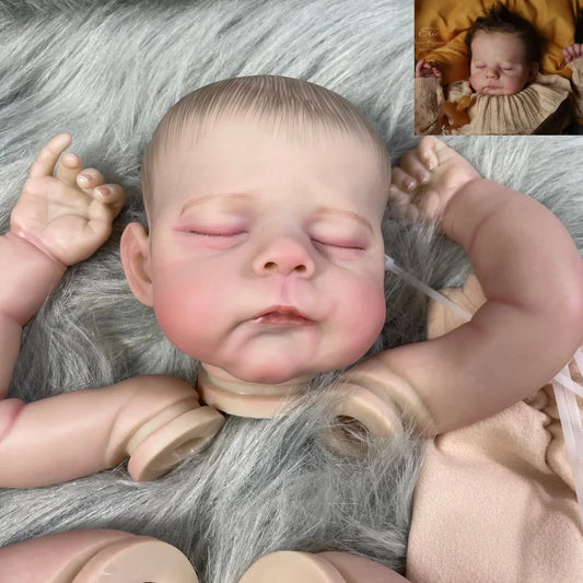 21 Inch Already Painted Reborn Baby Kit Eric/Erica With Eyelashes 3D Painted Skin Unassembled DIY Handmade Vinyl Doll Parts