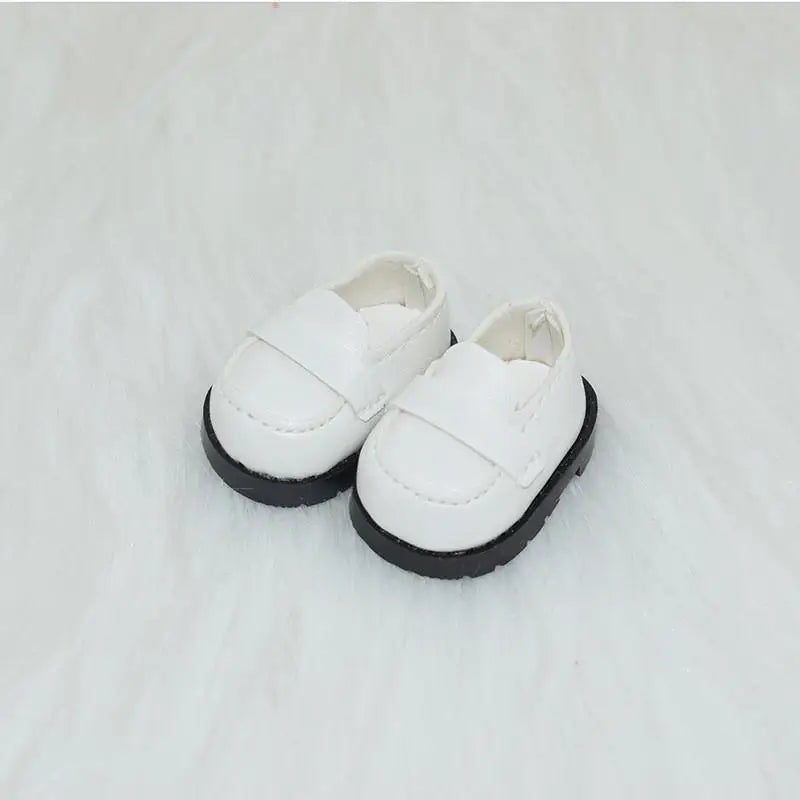 For Labubu Shoes (3.8*2.3cm) for 17cm Labubu Macaron and 10cm EXO /Cotton Doll Finger Shoes Doll Leather Shoes