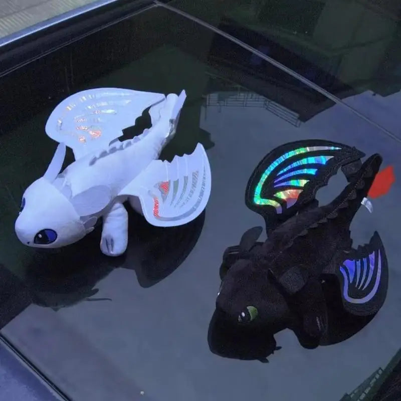 Toothless Car Doll Black Dragon On Car Roof Wings Will Sway With The Wind Upgraded Colored Glowing Wings Car Ornaments