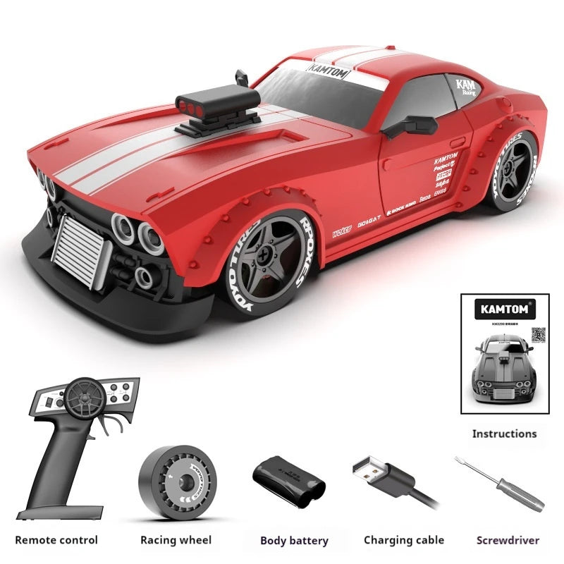 Kamtom Dodge 3299 Luminous Remote Control Sports Car Boy Toy Car Professional RC Drift Remote Control Stunt Car Racing Xmas Gift