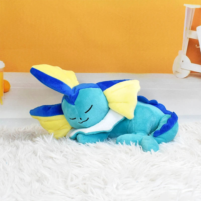 Kawaii Pokemon Sleeping Gengar Eevee Cubone Chikorita Soft Plush Toys Cute Anime Lucario Vaporeon Charmander Peluche Dolls Gifts