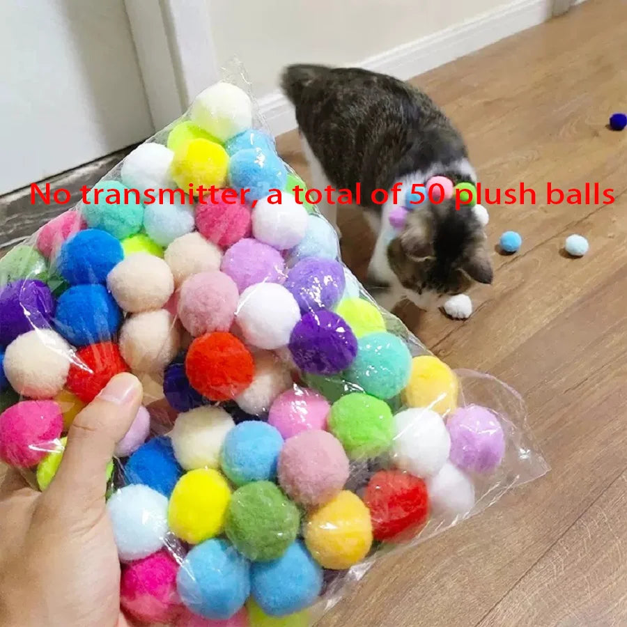 Cat Plush Ball Shooting Gun Relieving Depression Self Hi Silent Ball Cat Toy Plush Ball Micro Elastic Static Sticking Plush Ball