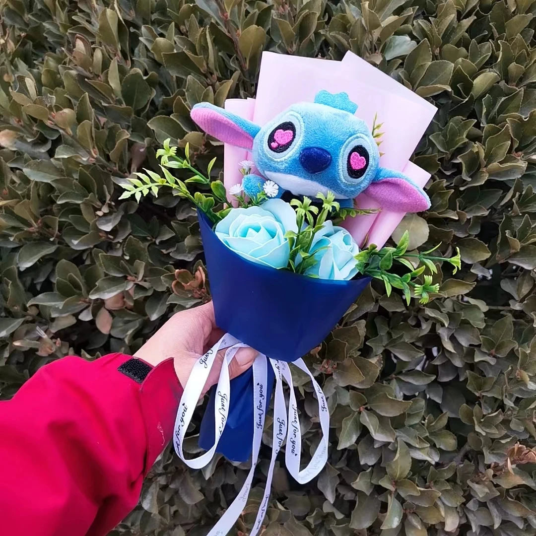 Anime Lilo and Stitch Bouquet Cartoon Stuffed Plush Doll Toy Animals Valentine's Day Christmas Birthday Wedding Party Gifts