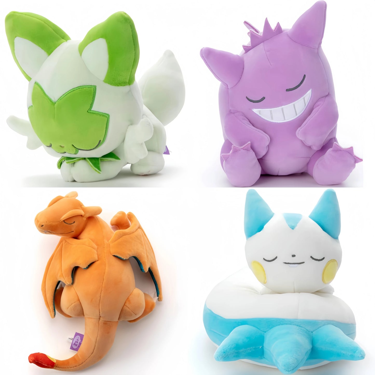 HQ Gengar Sleeping Pokemon Plush Toy Sprigatito Plush Charizard Pachirisu Soft Cartoon Animals Pikachu Stuffed Doll Kid Gifts