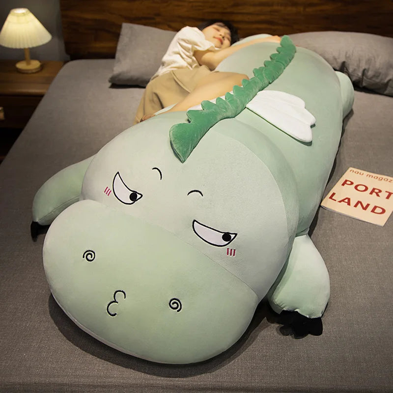 Big Size 100/140CM Kawaii Dinosaur Plush Toy Long Sleep Pillow Stuffed Soft Cartoon Animal Dinosaur Doll for Kids Birthday Gift