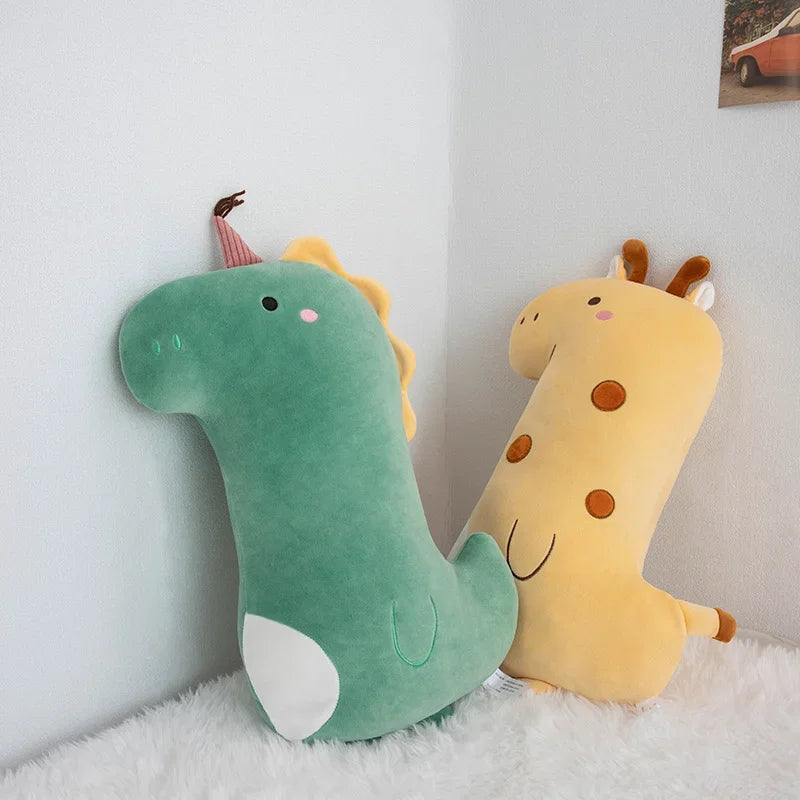 Cute Unicorn Dinosaur Giraffe Plush Pillow Stuffed Toys Cartoon Animal Sleeping Sofa Decoration Doll Birthday Gifts