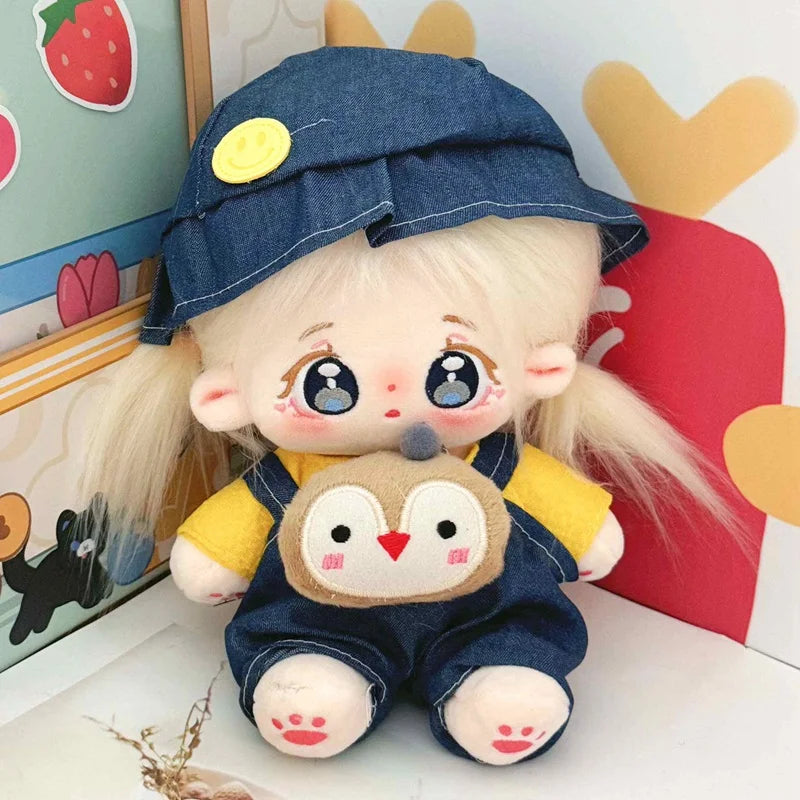 20cm Cute Plush Cotton Idol Doll With Clothes Stuffed Super Star Figure Dolls No Attribute Fat Body Doll Can Change Clothes Gift