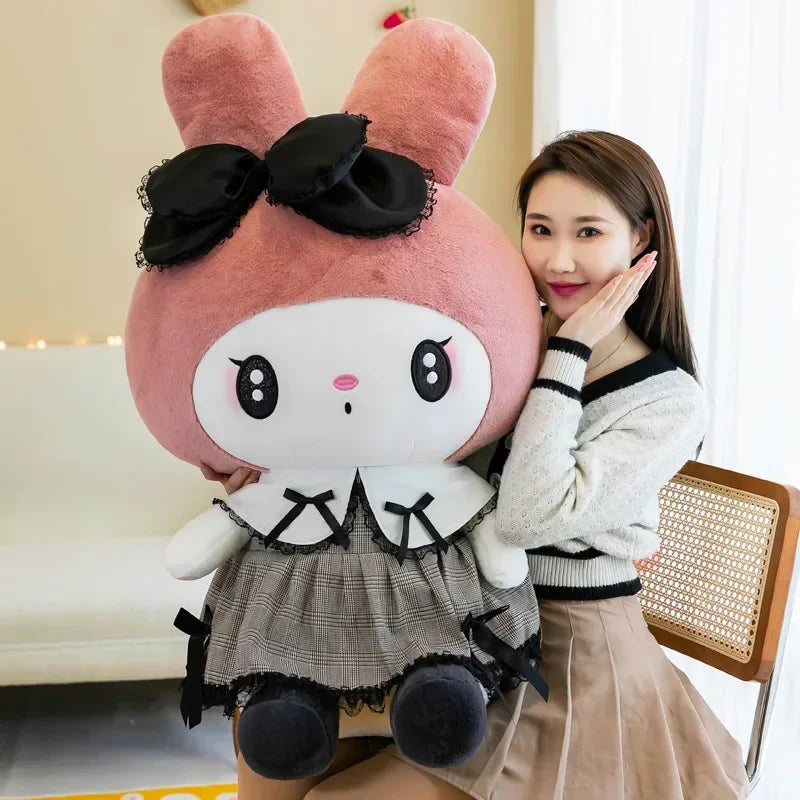 100CM Super Big Size New Sanrio Dark Kuromi Plush Toy Doll Cute Skirt My Melody Cartoon Stuffed Animal Home Decor Girls Gift